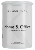 Краска интерьерная Kraskovar HOME OFFICE износостойкая белая 0,9л