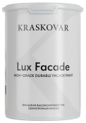 Краска фасадная Kraskovar LUX FASADE высокоукрывистая, сверхпрочная белая 0,9л