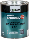 Грунт-эмаль по ржавчине 3в1 ЭКОДОМ RAL 3009 красно-коричневый 2,2кг