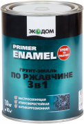 Грунт-эмаль по ржавчине 3в1 ЭКОДОМ RAL 8017 коричневый 0,9кг